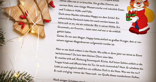 Illustration eines Transkripts einer Weihnachtsgeschichte
