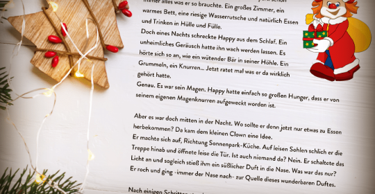 Illustration eines Transkripts einer Weihnachtsgeschichte