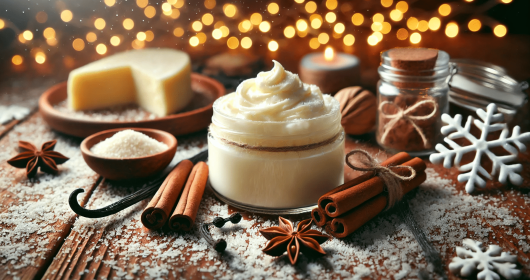 Selbstgemachte Körperbutter mit Zimt und Vanille für trockene Haut