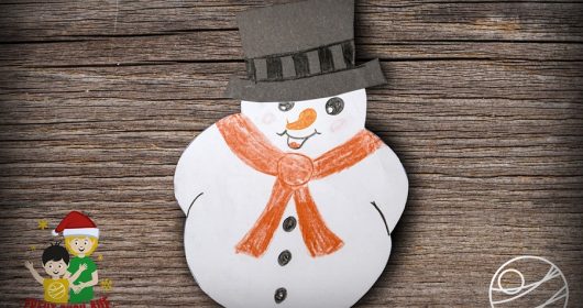 Schneemann Fensterbild aus Tonkarton